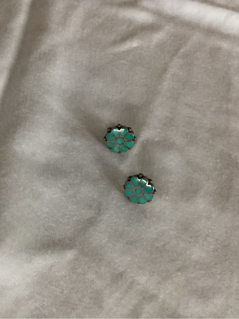 Turquoise Floral Stud Earrings - Women Jewelry